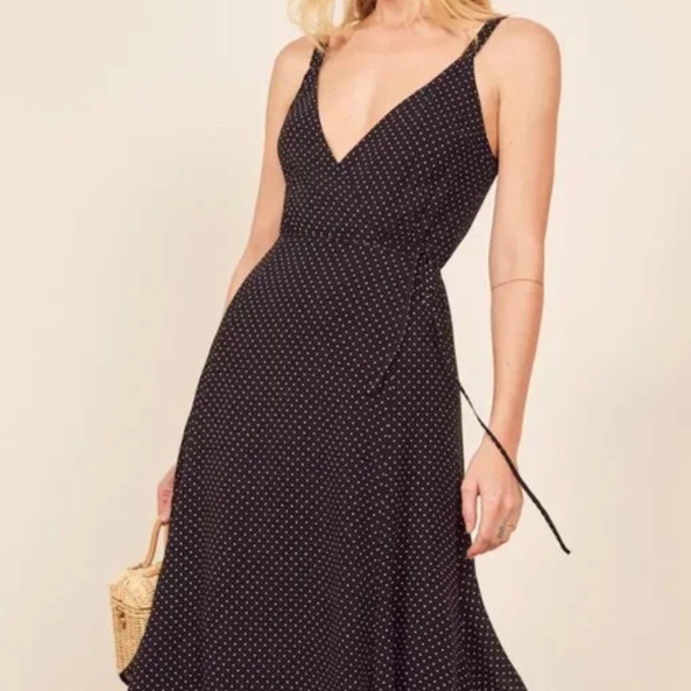 Reformation Polka Dot Mallory Midi Dress